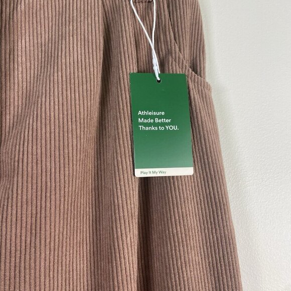 Halara Mid Rise Button Zipper Side Pocket Corduroy Pants Cocoa Brown Size M NEW - Picture 4 of 12